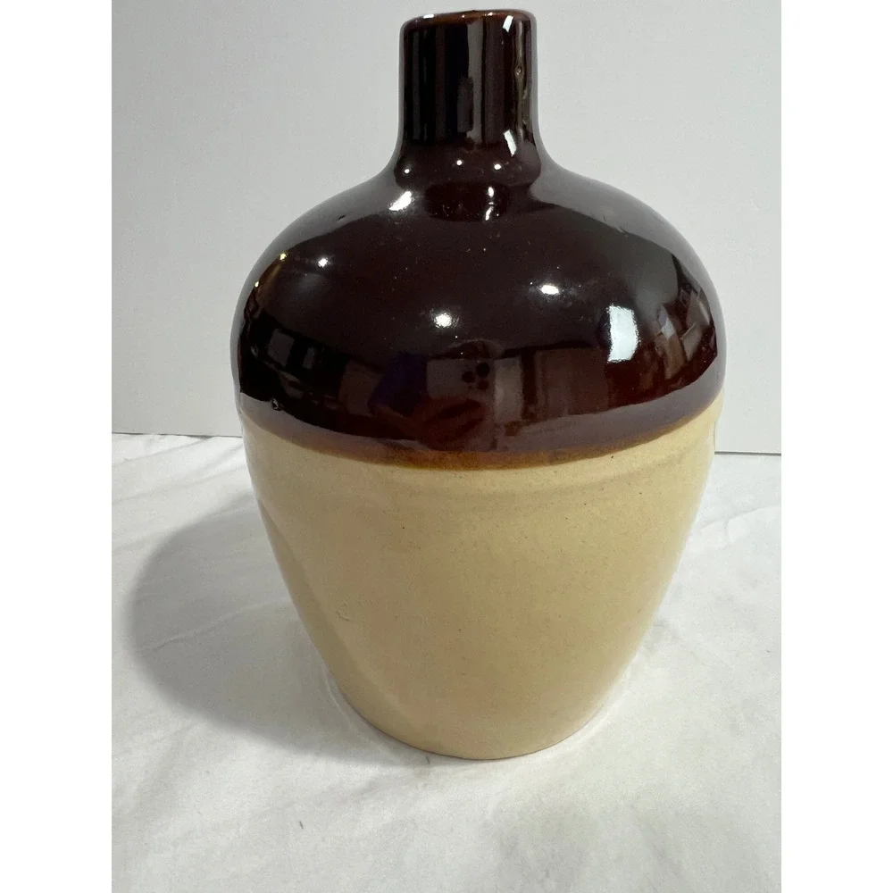 Vintage Rice University Owl Crest Stoneware Jug Decanter Brown Owl‎ Pottery C22